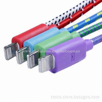 Braided Lightning USB Cables for iPhone 5/iPad Mini with Charge and Sync Functions